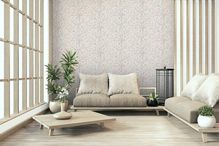 Metropolitan Stories 2 37912-1 Tapeta ścienna AS, kwitnące drzewka, kwiat wiśni, Japonia, kolor różowy, beżowy