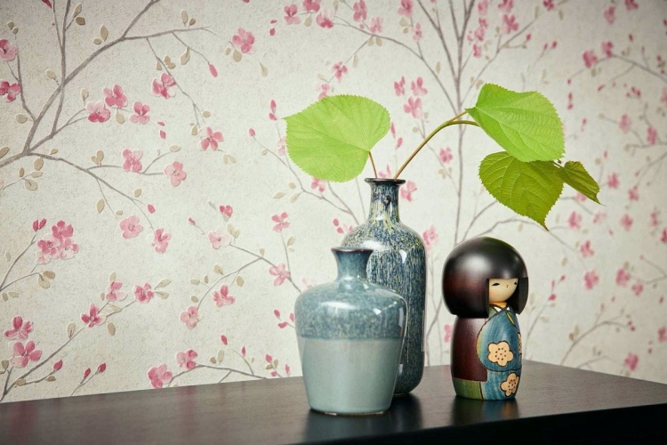 Metropolitan Stories 2 37912-1 Tapeta ścienna AS, kwitnące drzewka, kwiat wiśni, Japonia, kolor różowy, beżowy