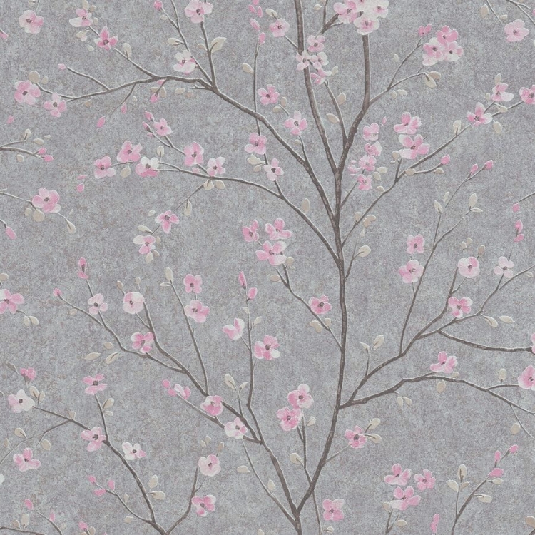 Tapeta AS Metropolitan Stories 2 37912-2 , tapeta drzewka, kwiaty, kwiatuszki wiśni, styl romantyczny, kolor toupe, beż, różowy