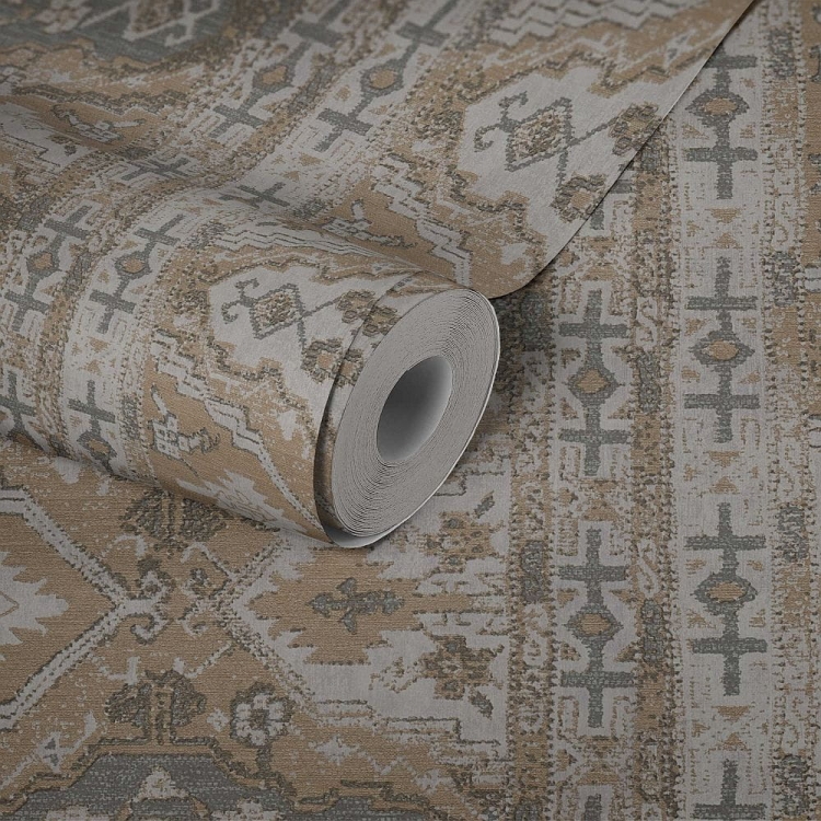 Metropolitan Stories 2 378683 Tapeta ścienna AS, tapeta wzór marokański dywan, koc, beżowy, biały