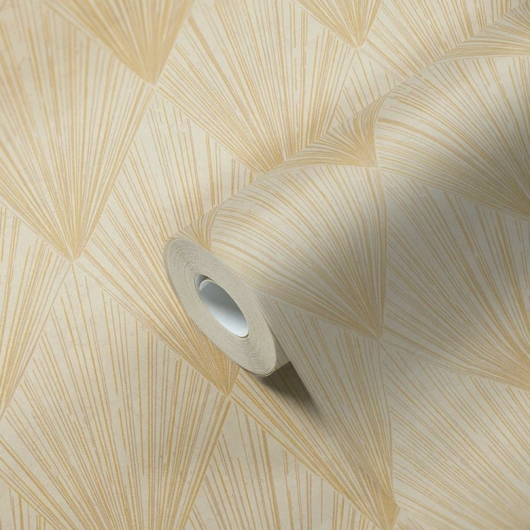 Tapeta AS Metropolitan Stories 2 37864-3, tapeta ścienna na flizelinie wzór geometryczny, romby, kwadraty, linie, beżowy, złoty