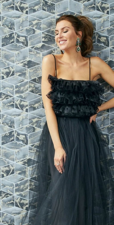 Tapeta AS Metropolitan Stories 2 37863-4, tapeta kafle 3D, terakota, do kuchni, łazienki, szara i złota