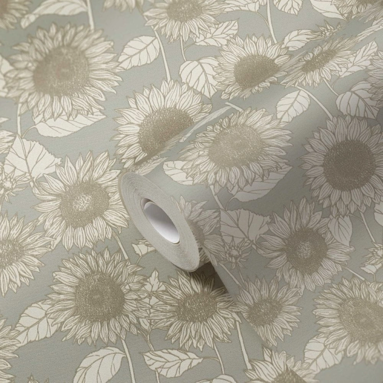 Tapeta New Life 37685-2 tapeta ścienna na flizelinie, do pokoju, kwiaty, decor, szałwiowo-złoty, kolor