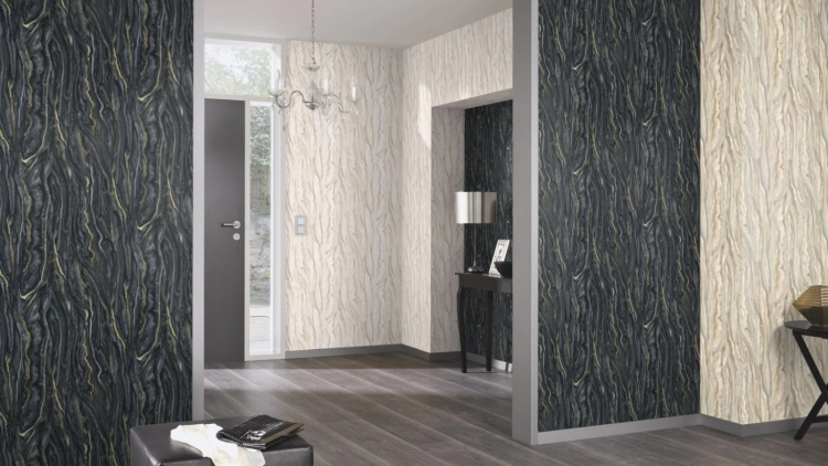 Tapeta Erismann Elle 10149-15 na flizelinie imitacja marmuru, czarny marmur naturalny