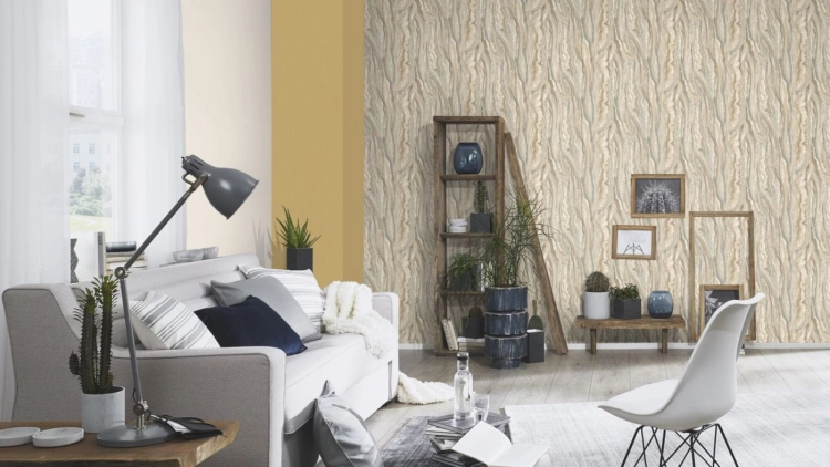 Tapeta Erismann Elle 10149-02 na flizelinie piaskowy marmur, imitacja naturalnego marmuru