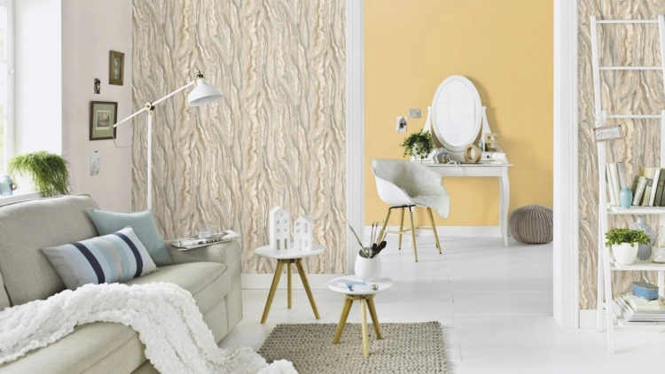 Tapeta Erismann Elle 10149-02 na flizelinie piaskowy marmur, imitacja naturalnego marmuru