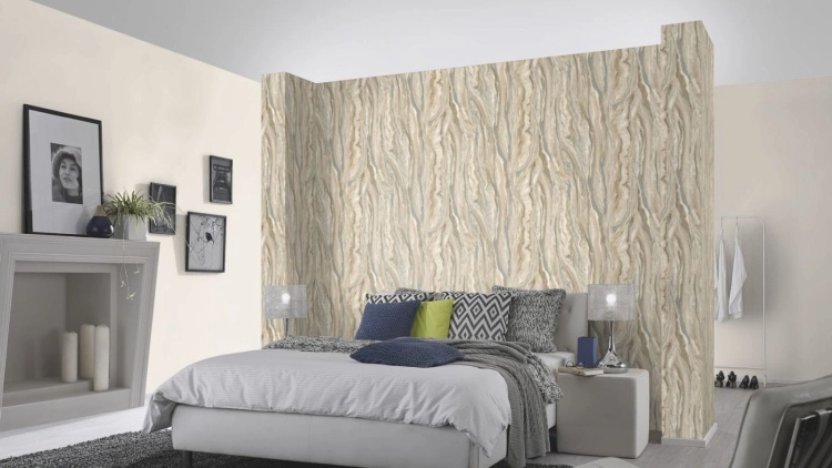 Tapeta Erismann Elle 10149-02 na flizelinie piaskowy marmur, imitacja naturalnego marmuru