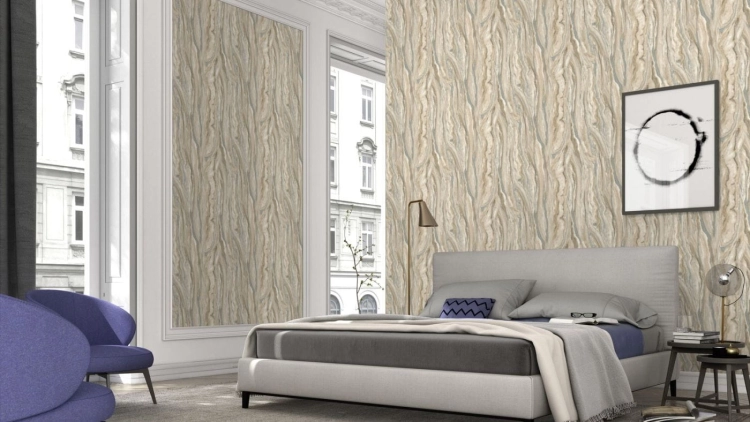 Tapeta Erismann Elle 10149-02 na flizelinie piaskowy marmur, imitacja naturalnego marmuru