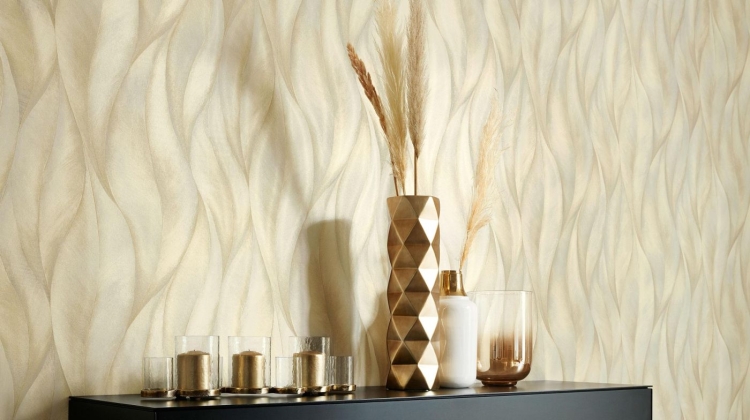 Tapeta Erismann fashion for Walls 2 10148-14 wzór botaniczny, glamour na flizelinie, liście z brokatem, wzór 3D
