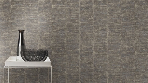 Tapeta Rasch Linares 617641 na flizelinie, tynk ozdobny, imitacja tynku, przecierka, pionowe pasy przecierane poziomo