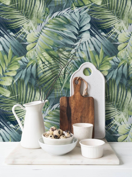 Tapeta Grandeco Antigua 170702, tapeta w liście, palmy