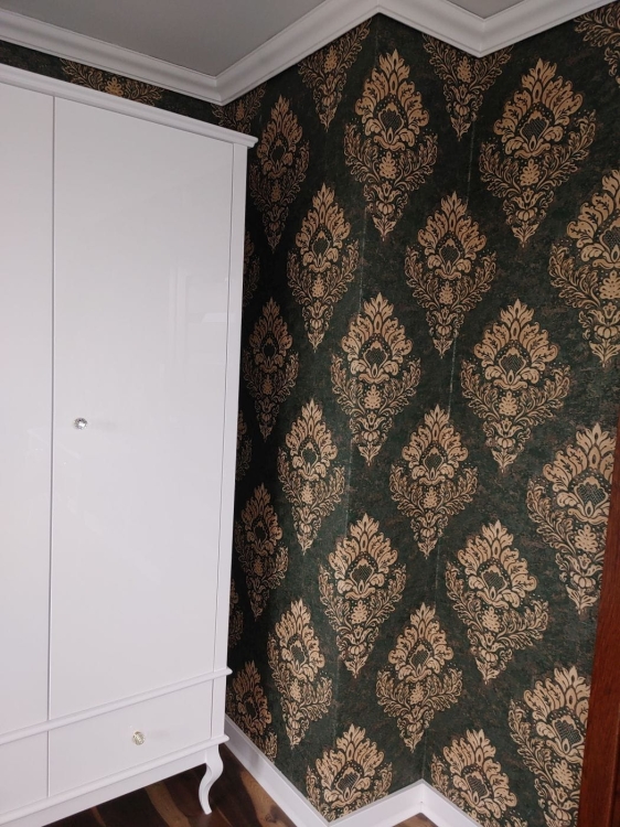 Tapeta ścienna AS Metropolitan Stories 2 37901-1, tapeta ścienna glamour, zielony, butelkowy ornament, winylowa okładzina na flizelinie