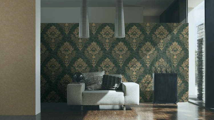 Metropolitan Stories 2 37902-5 Tapeta ścienna AS Creation, tynk ozdobny wenecki beżowy, złoty, aranżacja