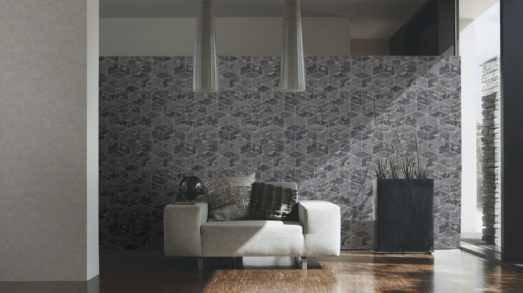 tapeta ścienna na flizelinie w tynk wenecki beżowy, szary, AS Creation 379023, Metropolitan Stories, aranżacja