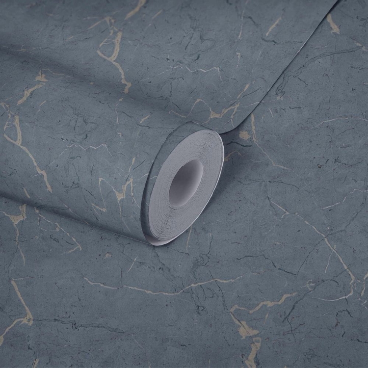 Tapeta AS Metropolitan Stories 2 37855-1 , tapeta ścienna na flizelinie, niebieski marmur, kamień, tynk, struktura