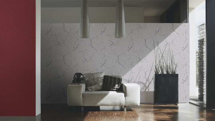 Tapeta AS Metropolitan Stories 2 37855-6 , okładzina ścienna na flizelinie, popielaty marmur, aranżacja