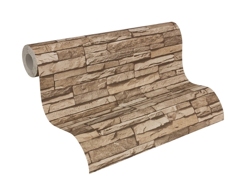 Tapeta 95833-2 AS Best of Wood'n Stone, Kamień, beżowy łupek 3D, Elements AS Creation , tapeta do kuchni, pokoju, przedpokoju, styl prowansalski