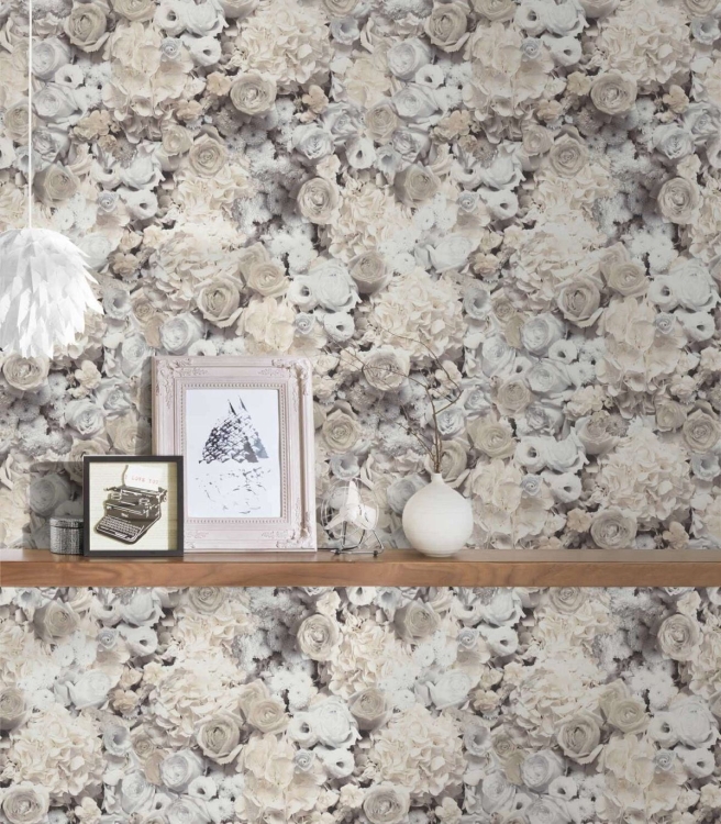 Trendwall 2 38008-3 Tapeta ścienna AS , tapeta kwiaty, gęste róże, piwonie