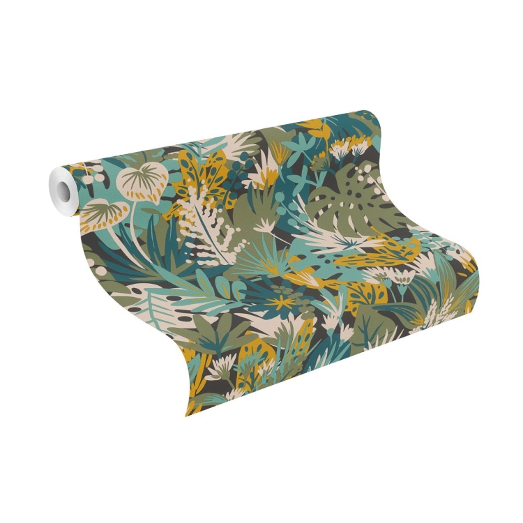 Zoya 431520 Tapeta ścienna Rasch , motyw roślinny, liście, kwiaty