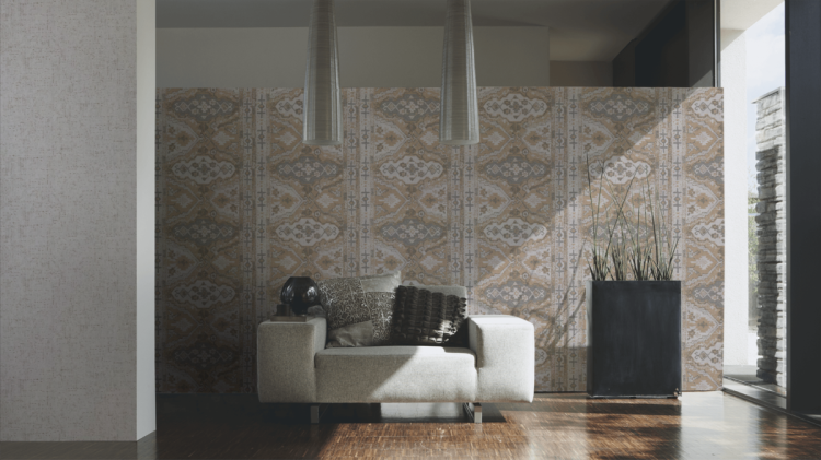 Tapeta AS Metropolitan Stories 2 37904-1, okładzina winylowa na flizelinie tynk szary, beżowy