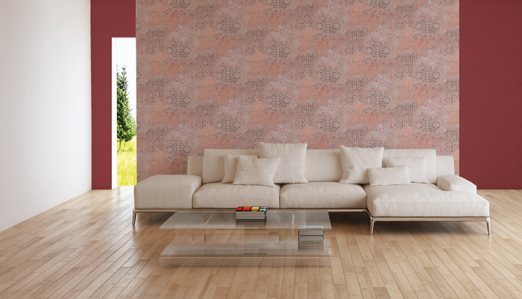 Tapeta AS Metropolitan Stories 2 37865-3, okładzina winylowa na ścianę na flizelinie, tynk, marmur, beton czerwony