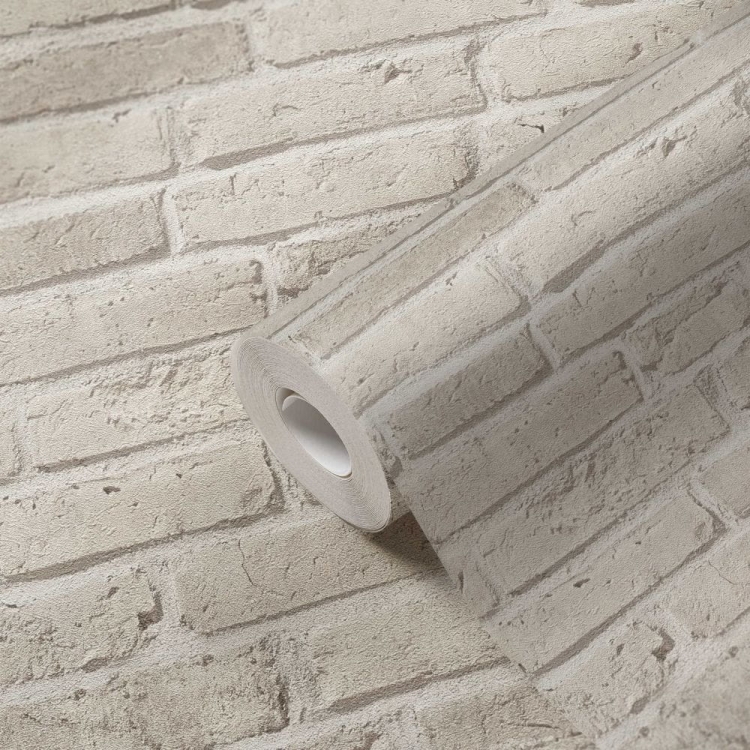 Tapeta AS 35581-3 Best of Wood'n Stone 2, okładzina na ścianę cegła beżowa 3D