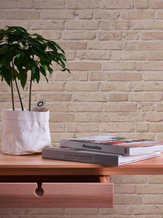 Tapeta AS 35581-2 Best of Wood'n Stone 2, okładzina na ścianę cegła 3D ciepły beż