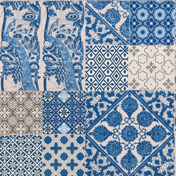 Tapeta ścienna 369231 AS Metropolitan Stories, niebieska mozaika marokańska, kafle, terakota