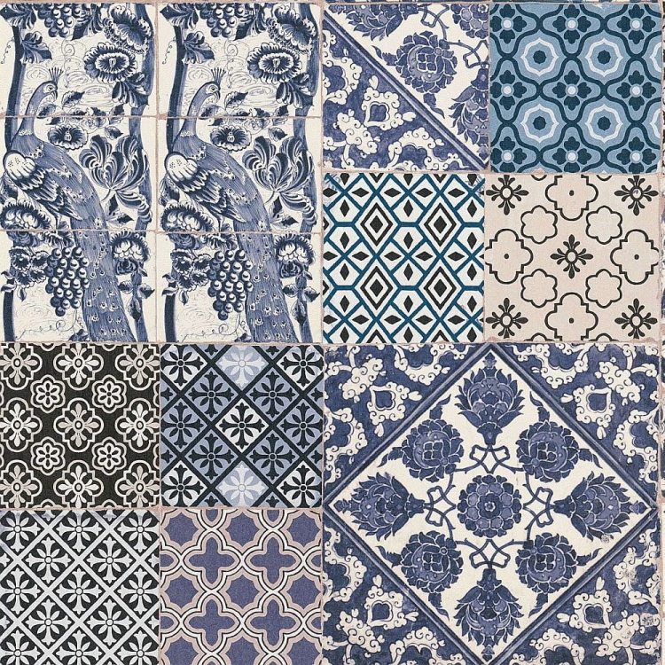 Tapeta ścienna 369232 a AS Metropolitan Stories, mozaika marokańska, kafle, terakota, granatowa,