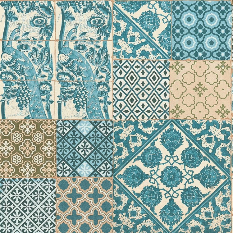 Tapeta ścienna 369233 AS Metropolitan Stories, terakota, mozaika marokańska, kafle, turkusowy