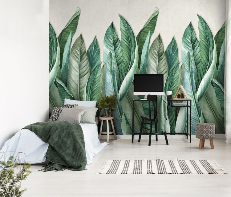 Fototapeta Mural A39501 liście zielone Grandeco Orom 2