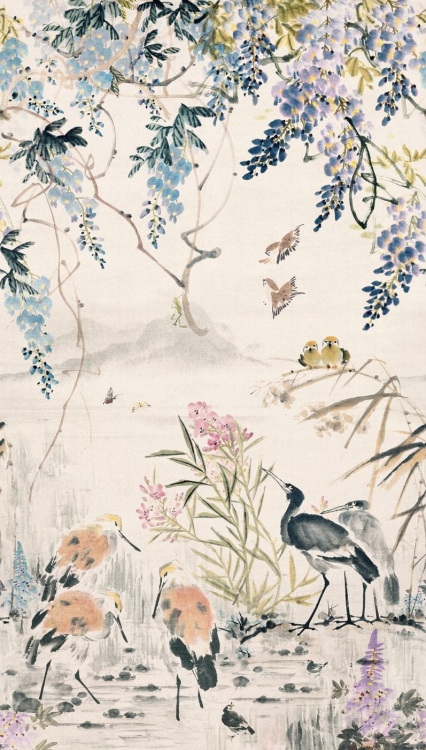 Fototapeta Mural A52301 natura ptaki rośliny Grandeco Orom 2