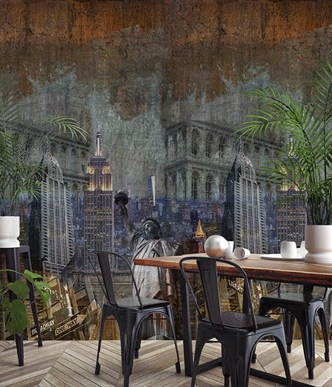 One roll One motif A40201 Tapeta ścienna Grandeco-MURAL, budynki, miasto Nowy Jork