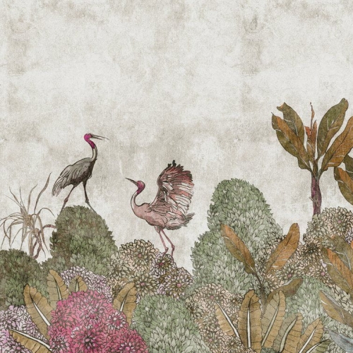 Metropolitan Stories The Wall 38234-1 Tapeta ścienna AS-MURAL, rośliny, żurawie