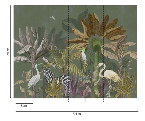 Metropolitan Stories The Wall 38237-1 Tapeta ścienna AS-MURAL, rośliny, drzewa, egzotyczne zwierzęta