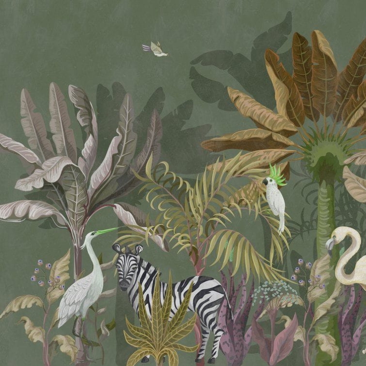 Metropolitan Stories The Wall 38237-1 Tapeta ścienna AS-MURAL, rośliny, drzewa, egzotyczne zwierzęta