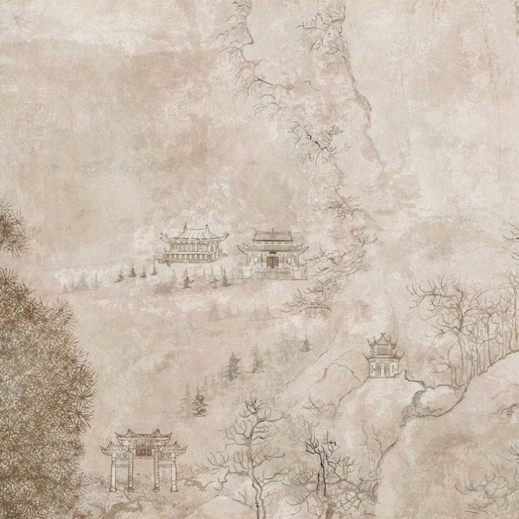 Metropolitan Stories The Wall 38247-1 Tapeta ścienna AS-MURAL, motyw azjatycki, domki