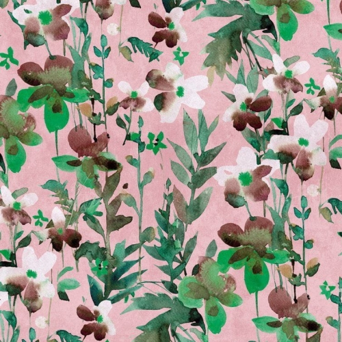 Metropolitan Stories The Wall 38273-1 Tapeta ścienna AS-MURAL, kwiatki, liście, akwarela