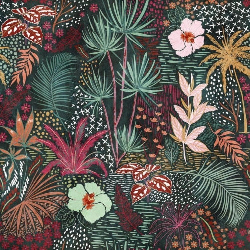 Metropolitan Stories The Wall 38274-1 Tapeta ścienna AS-MURAL, kwiatki, liście, rośliny