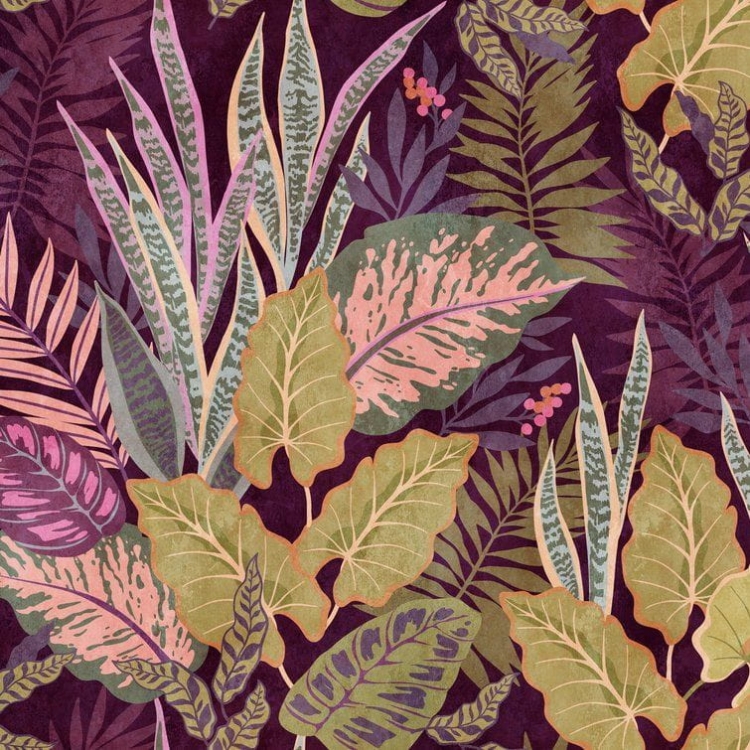 Metropolitan Stories The Wall 38275-1 Tapeta ścienna AS-MURAL, kolorowe liście, botanika