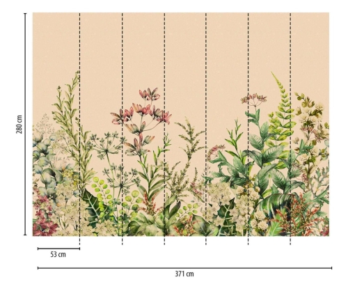Metropolitan Stories The Wall 38277-1 Tapeta ścienna AS-MURAL, rośliny, kwiaty, zioła