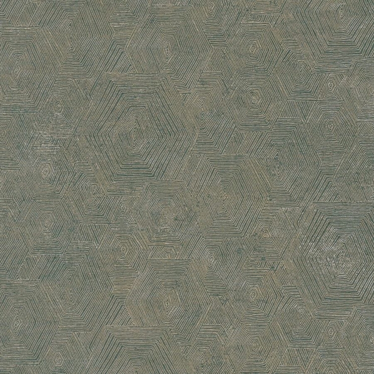 Tapeta AS My Home. My Spa. 38698-4  AS, wzór geometryczny, heksagon, zielono-złoty