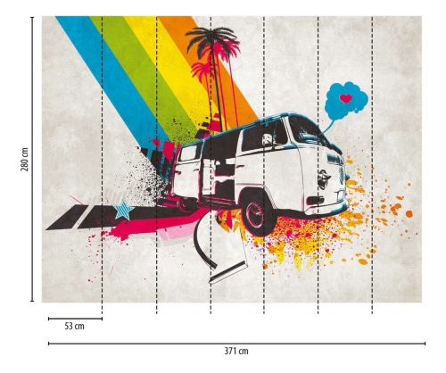 Metropolitan Stories The Wall 38302-1 Tapeta ścienna AS-MURAL, kolorowa grafika, auto