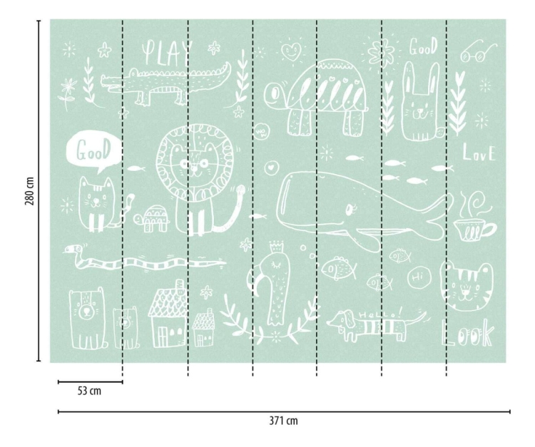 Metropolitan Stories The Wall 38304-1 Tapeta ścienna AS-MURAL, rysunki, dziecięca