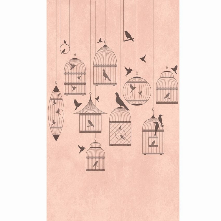 Metropolitan Stories The Wall 38296-1 Tapeta ścienna AS-MURAL, klatki z ptakami, ptaszki