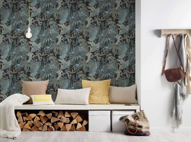 Desert Lodge 38522-2 Tapeta AS wzór kwiatowy, kwiaty, palmy, gęsty wzór botaniczny