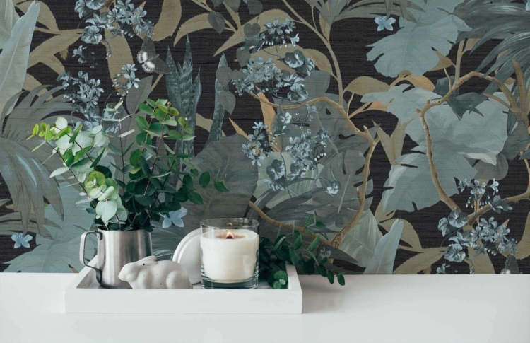 Desert Lodge 38522-2 Tapeta AS wzór kwiatowy, kwiaty, palmy, gęsty wzór botaniczny