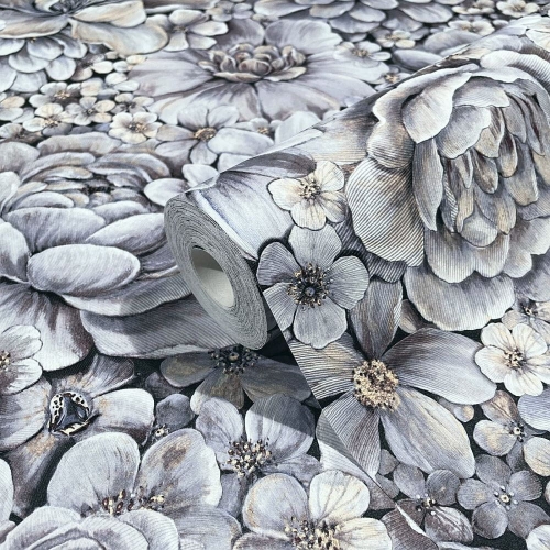 Tapeta ścienna Marburg Botanica 33955, kwiaty, róże, fioletowe, do sypialni 3D