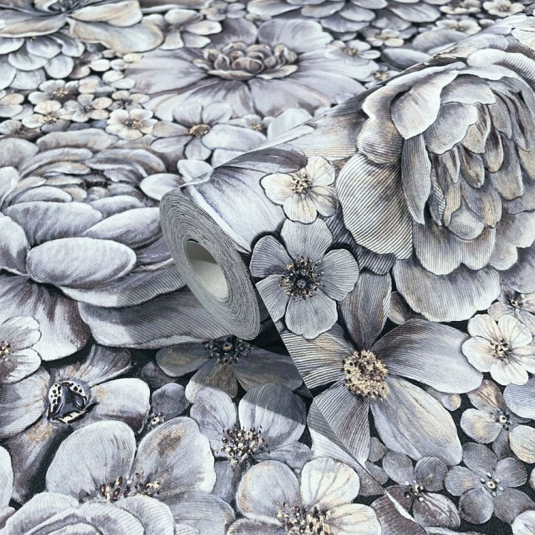 Tapeta ścienna Marburg Botanica 33955, kwiaty, róże, fioletowe, do sypialni 3D