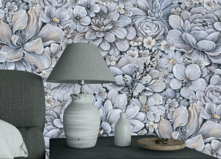 Tapeta ścienna Marburg Botanica 33955, kwiaty, róże, fioletowe, do sypialni 3D